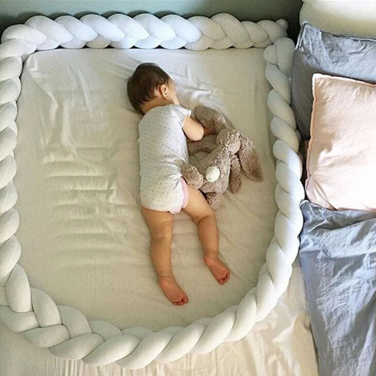Tresse de lit bébé blanche 4 m pour tour de lit sécurisé
