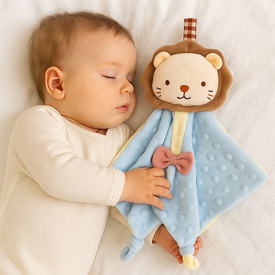 doudou bebe lion bleu pour sommeil