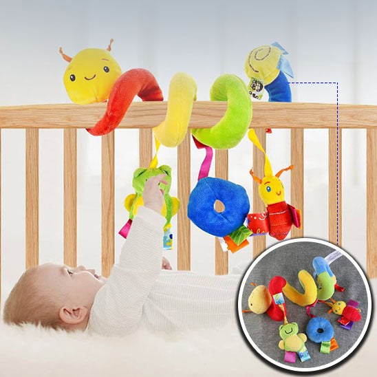 Hochet bébé spirale d'activité attachée au lit pour divertir et éveiller bébé