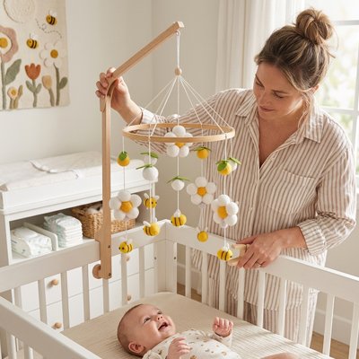 mobile bébé chambre moderne