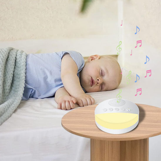 Veilleuse bruit blanc - NuageBlanc diffusant une lumiÚre douce prÚs du bébé