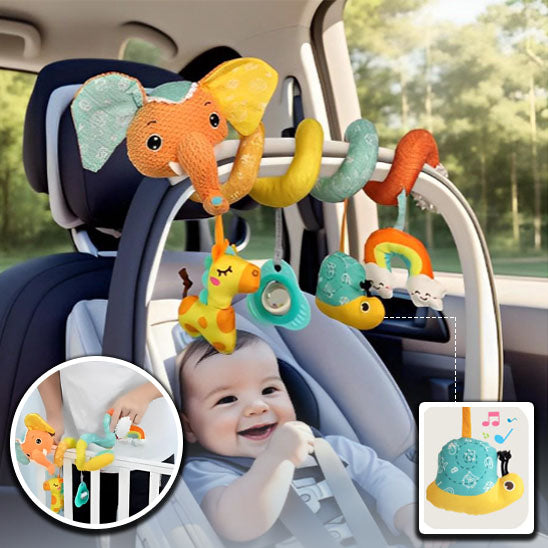 Spirale d'activité bébé transportable idéale pour les promenades et trajets en voiture