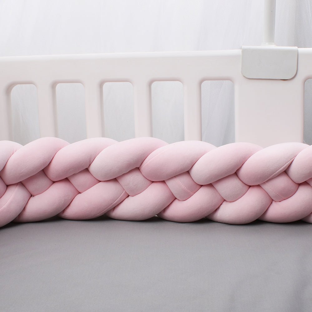 TOUR DE LIT TRESSE - ROSE - Bambins Shopping