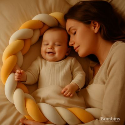 TRESSE DE LIT BEBE - JAUNE, BLANC CREME ET IVOIRE - Bambins Shopping
