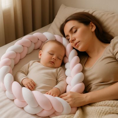 TRESSE DE LIT BÉBÉ - ROSE CLAIR ET BLANC - Bambins Shopping