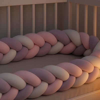 TRESSE DE LIT BÉBÉ - ROSE POUDRÉ, BLANC ET LAVANDE - Bambins Shopping