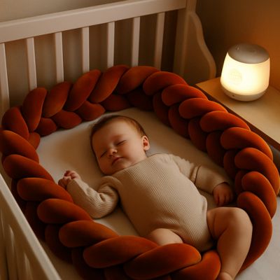 TRESSE DE LIT BÉBÉ - TERRACOTTA | Douceur et sécurité réunies - Bambins Shopping