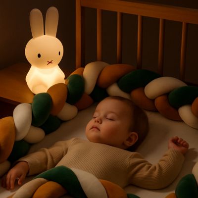 TRESSE DE LIT BEBE - VERT, OCRE ET BLANC - Bambins Shopping
