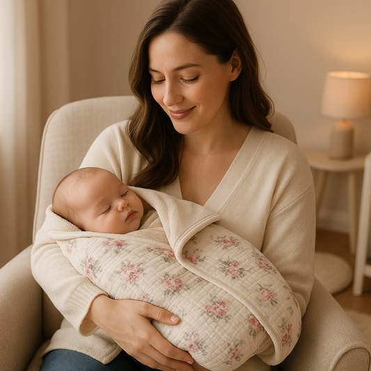 bébé dort dans couverture bébé polaire feuillage