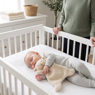Doudou bébé garçon beige apaisant