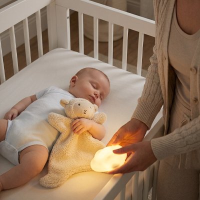 Doudou bébé garçon beige avec veilleuse