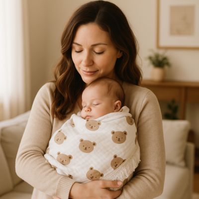 doudou couverture bébé oursons maman
