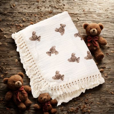 doudou couverture bébé oursons peluche
