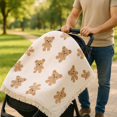 doudou couverture bébé oursons poussette