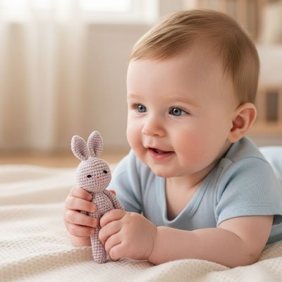 Doudou lapin bébé câlin