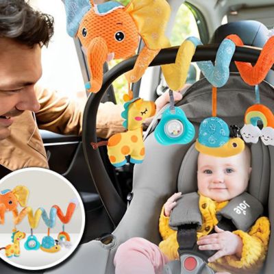 Hochet bébé spirale d'activité fixée à une poussette pour éveiller bébé en promenade