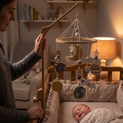 Mobile bebe espace lune