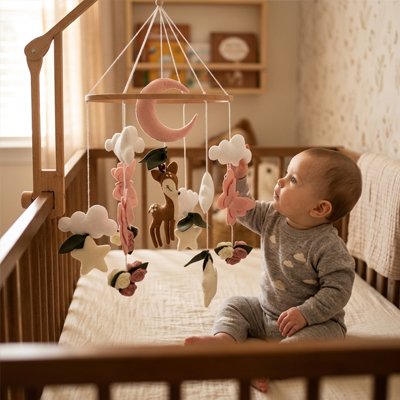 Mobile bébé lit bois