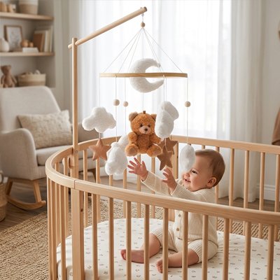 Mobile pour bébé nuage blanc