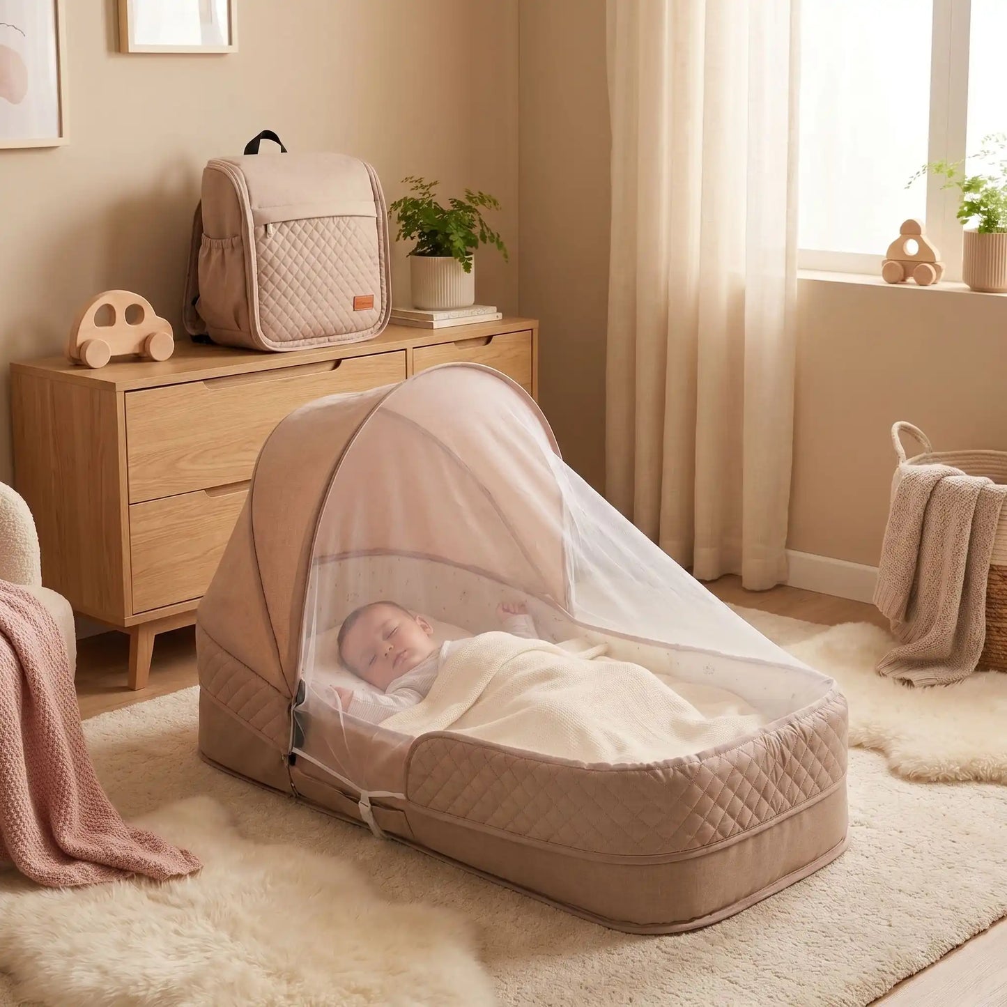 Moustiquaire bébé lit Rose Tendresse sommeil