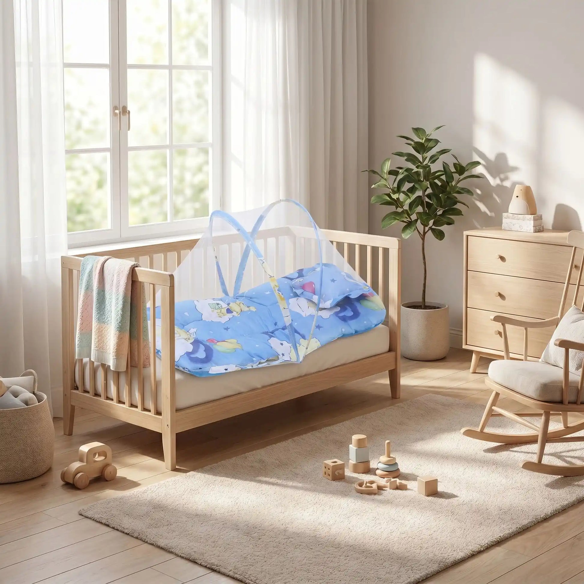 Moustiquaire lit bébé chambre douce