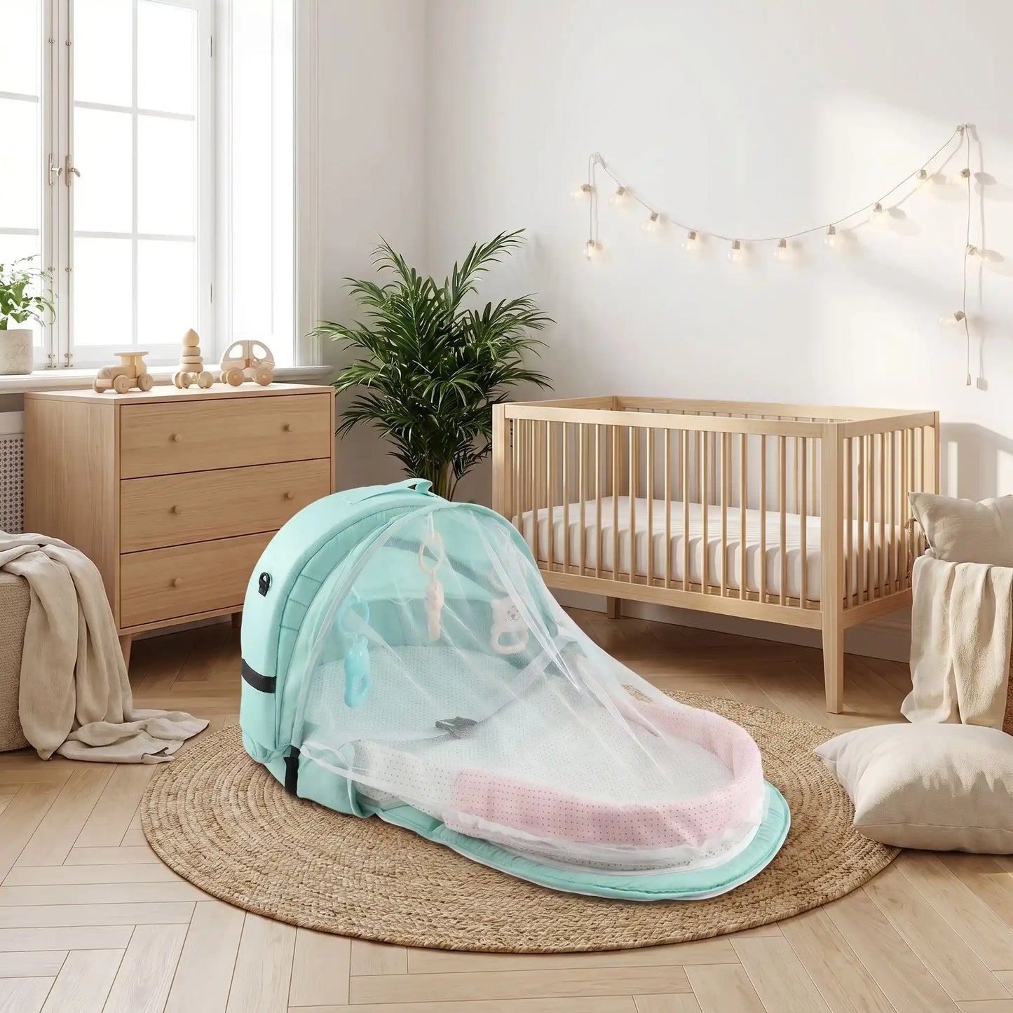 Moustiquaire lit bébé chambre douce