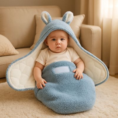 Nid d’ange bébé assis avec capuche oreilles