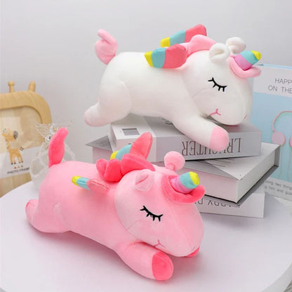 peluches licorne rose et blanche douces