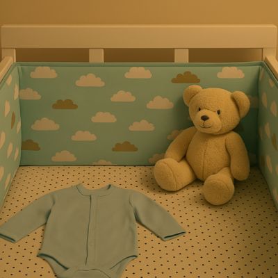 Protège barreau bébé avec peluche et pyjama