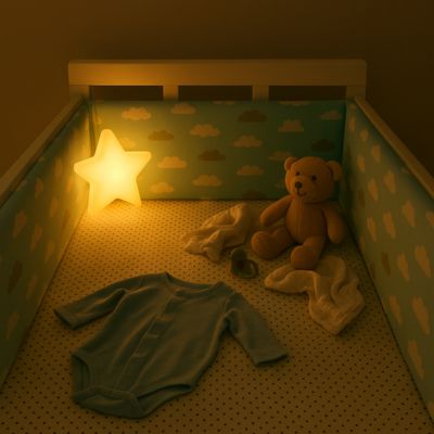Protège barreau lit bébé ambiance douce de nuit