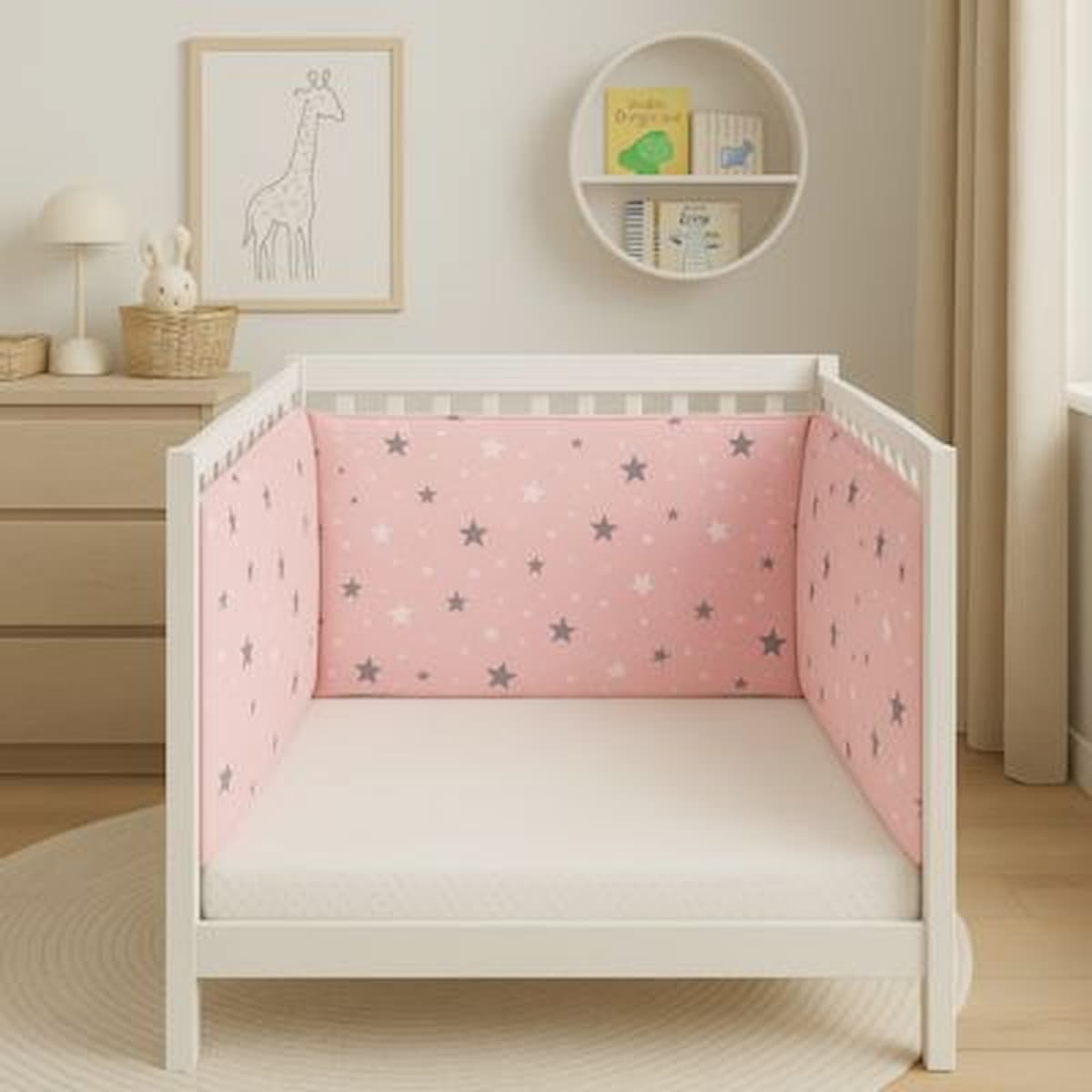 TOUR DE LIT BÉBÉ – Nuit Étoilée Rose - Bambins Shopping