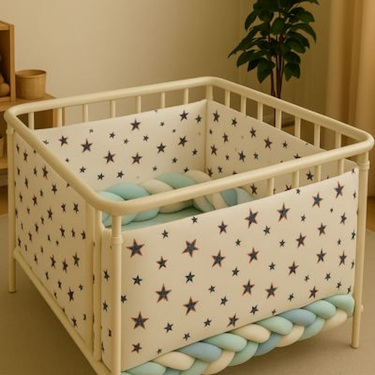 Tour de lit utilisé dans un parc pour bébé