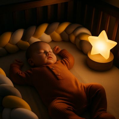 TRESSE DE LIT BEBE - JAUNE - GRIS - BLANC - Bambins Shopping