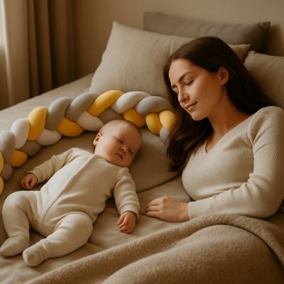 TRESSE DE LIT BEBE - JAUNE - GRIS - BLANC - Bambins Shopping