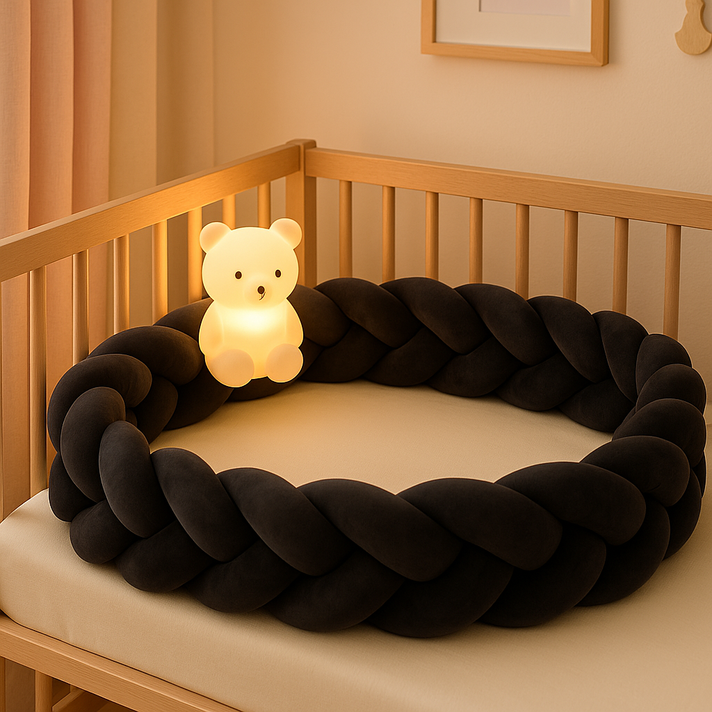 tresse de lit bebe noir avec veilleuse