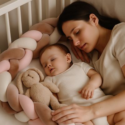 TRESSE LIT BEBE - ROSE, BLANC ET BRUN CLAIR - Bambins Shopping