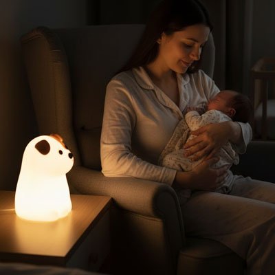Veilleuse bébé douce lumière dans la chambre