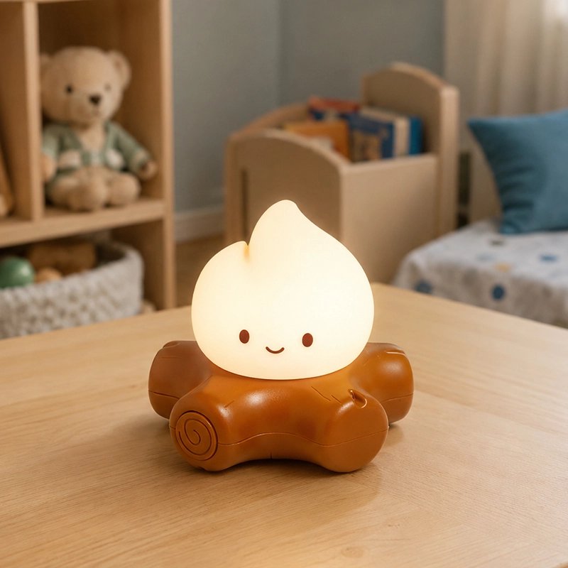 Veilleuse bruit blanc LED au design effet feu de camp