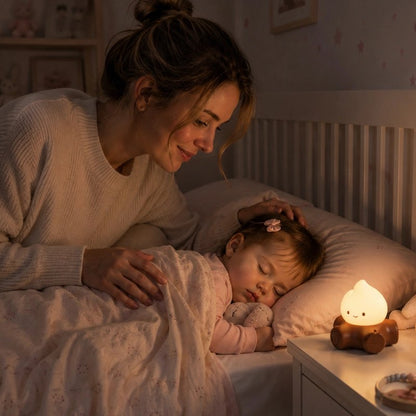 Veilleuse bruit blanc près d’un bébé endormi