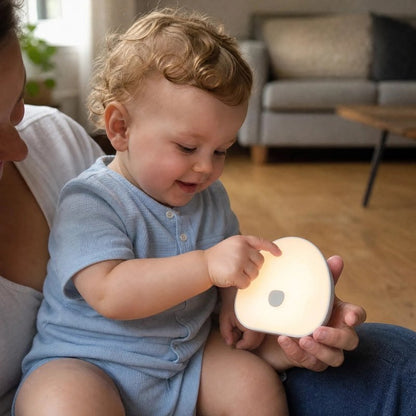 Veilleuse bruit blanc tactile, bébé curieux en journée
